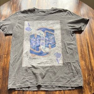 Altar'd State Gray and Blue Graphic Tee Short Sleeve